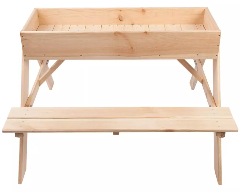 Esschert Design Picknicktisch mit Sandkasten Holz 93 x 88 x 60 cm