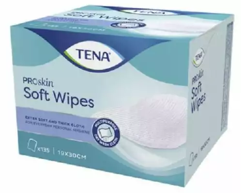 Tena Soft Wipe Waschtuch Fusselfrei, 19 × 30 cm