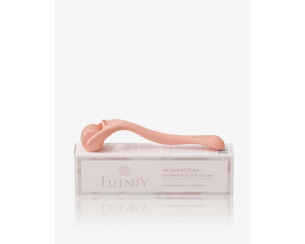 ELLENITY Microneedling Dermaroller 0.5 mm Titannadeln Rosa 1