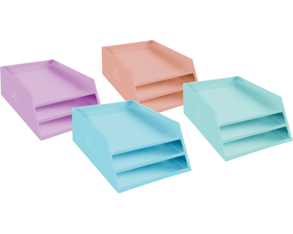 EXACOMPTA Briefablage Aquarel A4 13496D 3 Fächer, assortiert