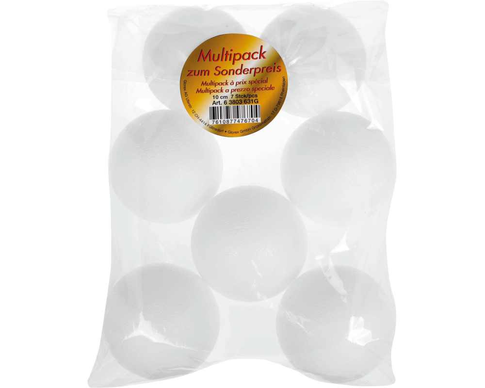 GLOREX Styroporkugeln 10cm 63803631G 7 Stück