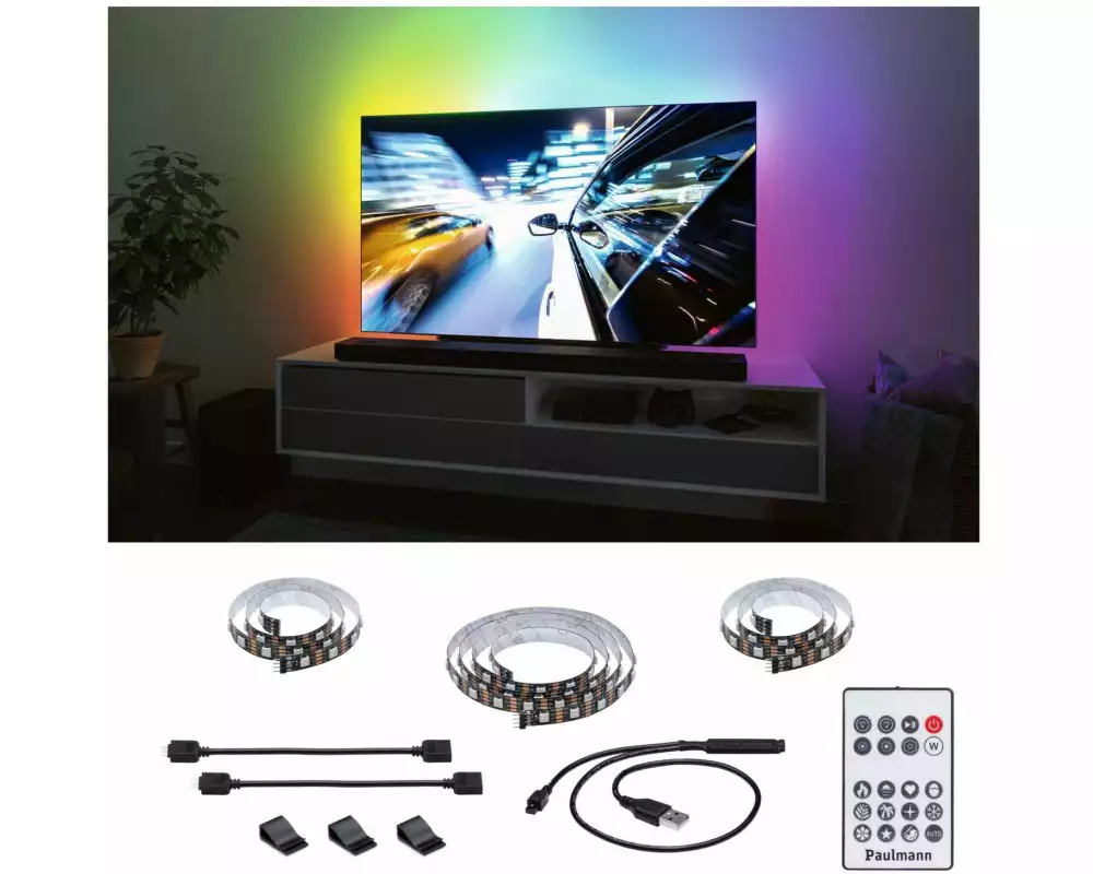 Paulmann EntertainLED USB Strip TV-Beleuchtung RGB+, 55"