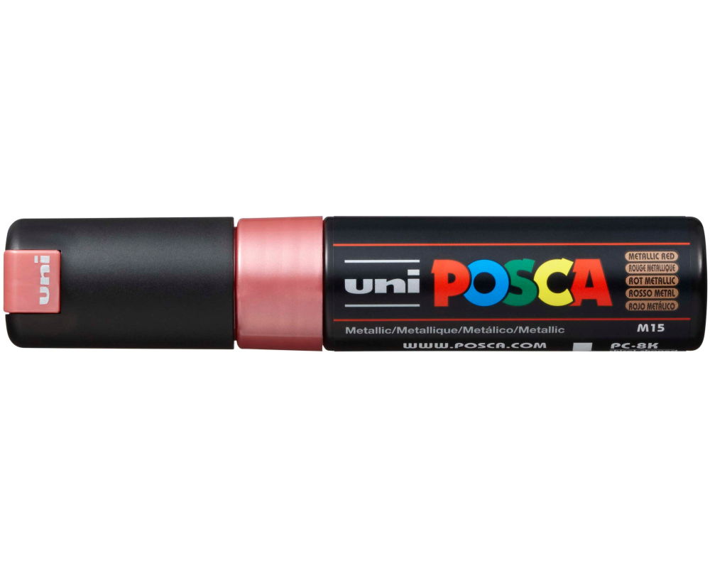UNI-BALL Posca Marker 8mm PC8K MET. RE MET rot, Keilspitze