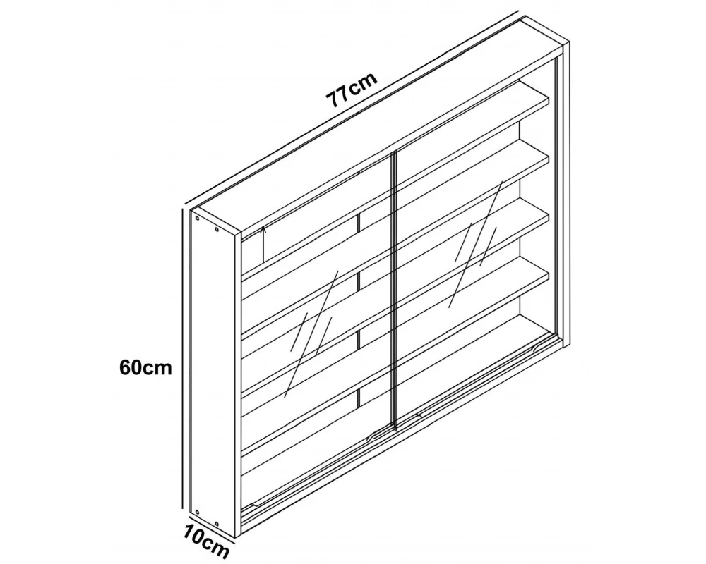 VCM Vitrine Agisa L 77 x 60 cm, Weiss