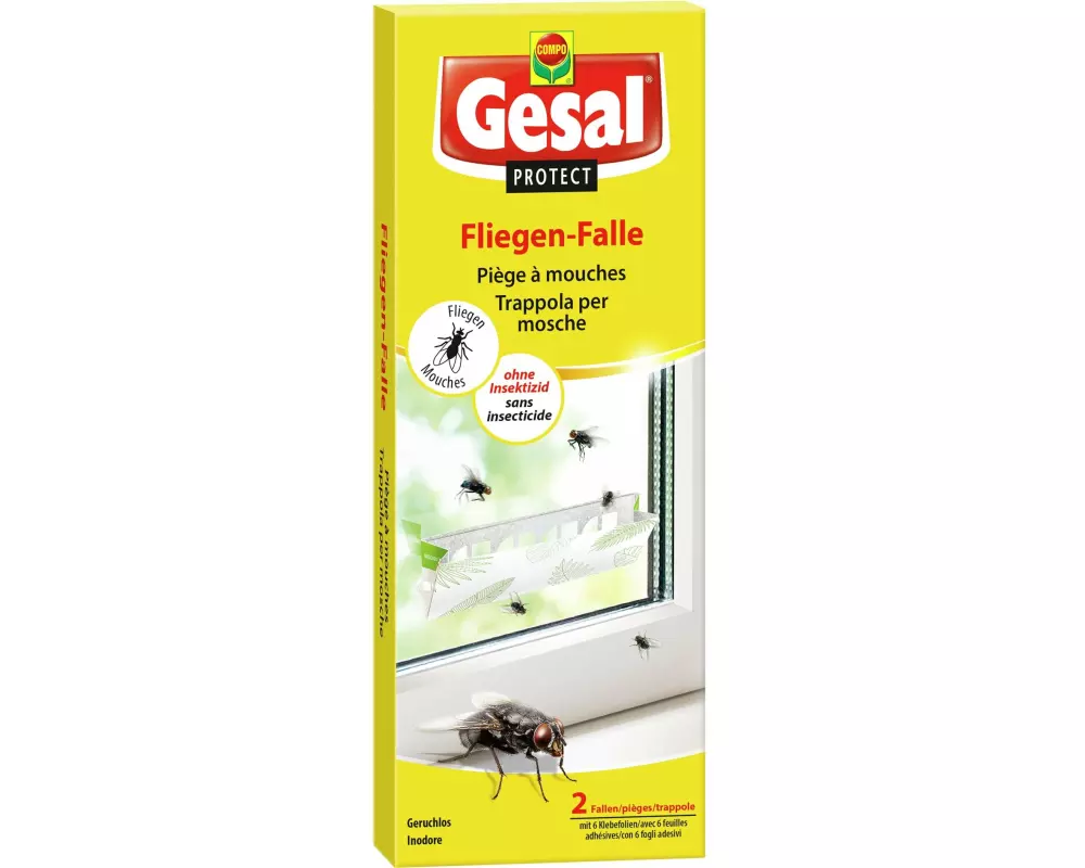 Gesal Protect Fliegen-Falle (2 Fallen+6 Streifen)