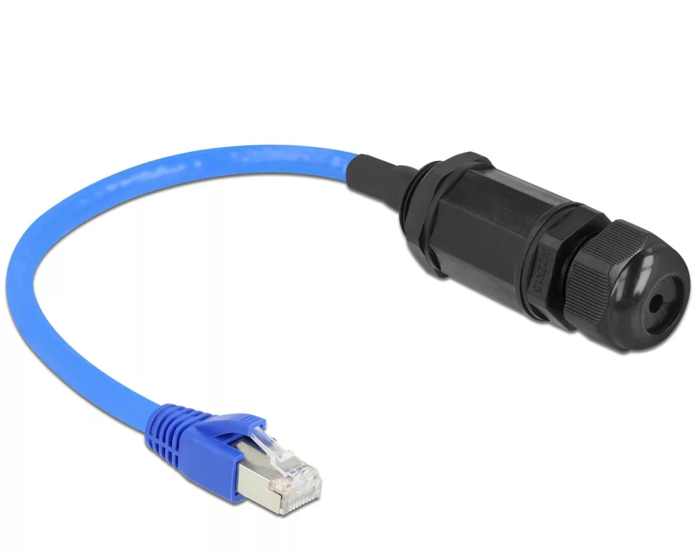 Delock Patchkabel RJ-45 - RJ-45, Cat 6, S/FTP, 0.25 m, Blau
