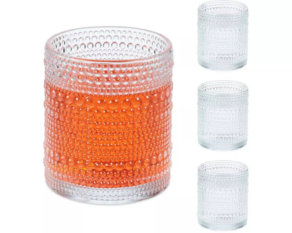 relaxdays Trinkglas 4er Set, Transparent, 410 ml