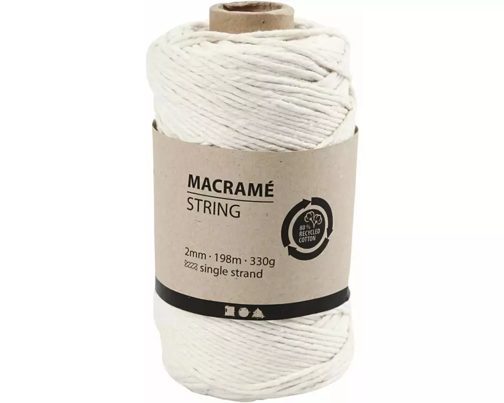 Creativ Company Baumwollgarn Makramé 330 g, Weiss