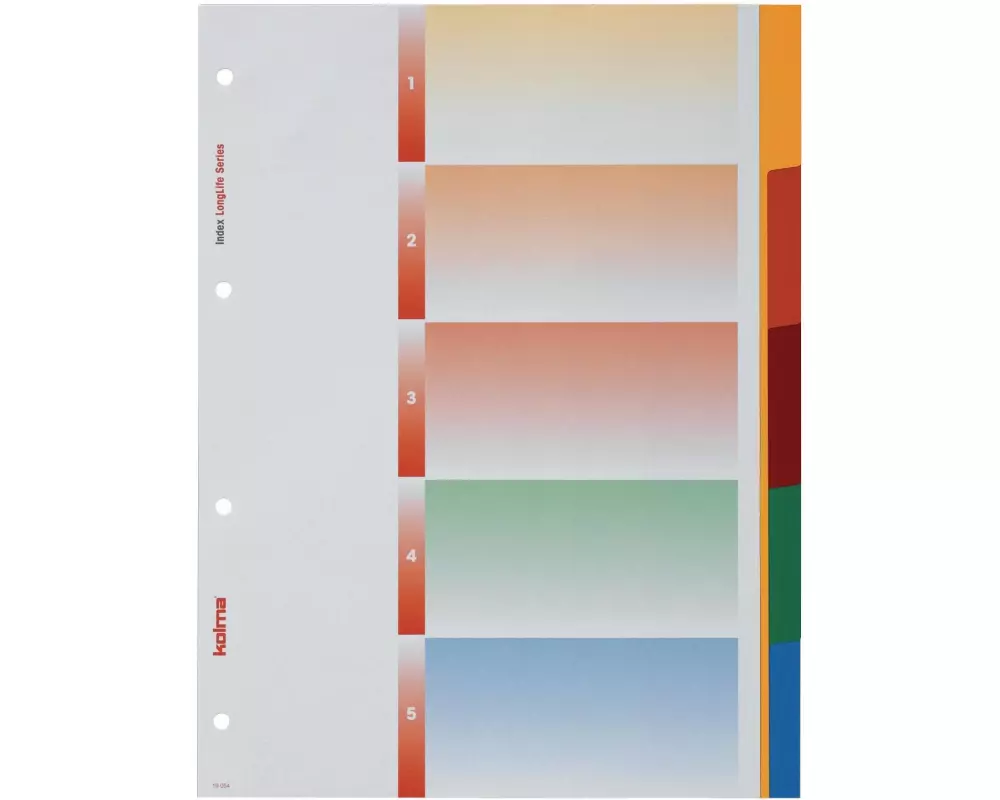 Kolma Register A4 LongLife 1-5 Farbig