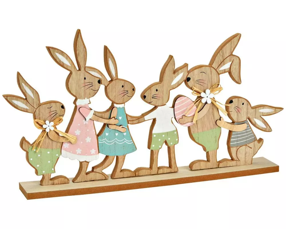 G. Wurm Aufsteller Hasenfamilie 40 x 19 x 5 cm