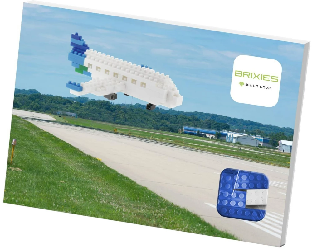 BRIXIES Bausteinmodell Postkarte Flugzeug aus 78 Bausteinen