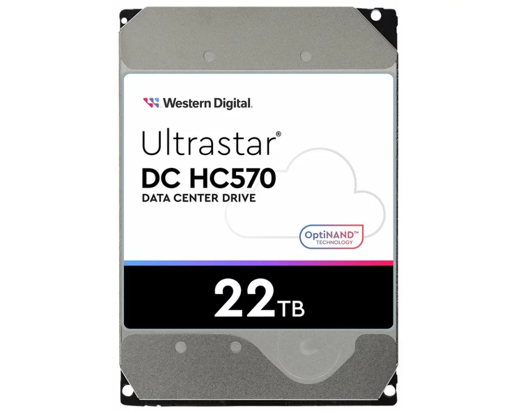 Western Digital Ultrastar DC HC570, 3.5inch, 26.1MM, 22000GB, 512MB, 7200RPM, SATA, ULTRA, 512E, SE, P3
