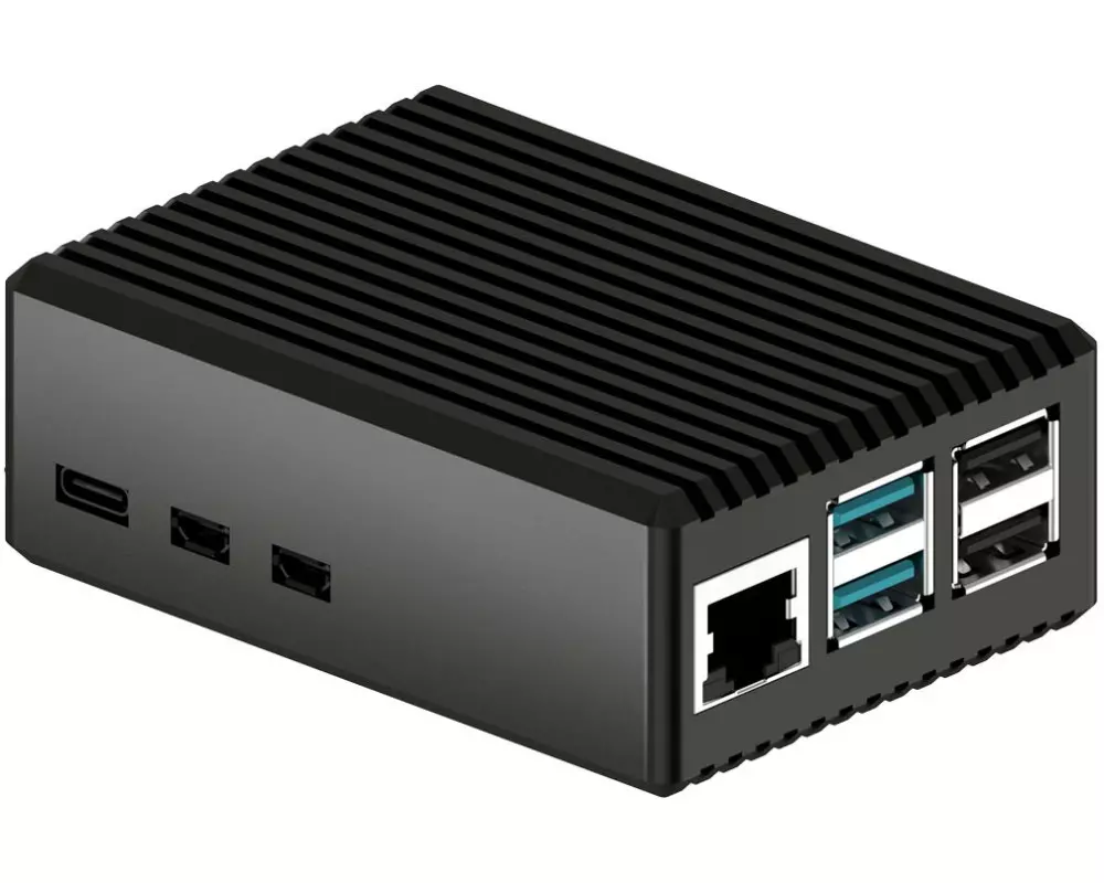 jOY-iT Gehäuse Aluminium Schwarz, für Raspberry Pi 5