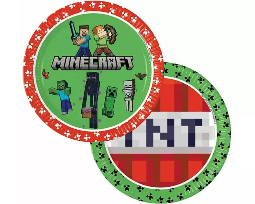 We fiesta Party Einwegteller Minecraft 23 cm, 8 Stück