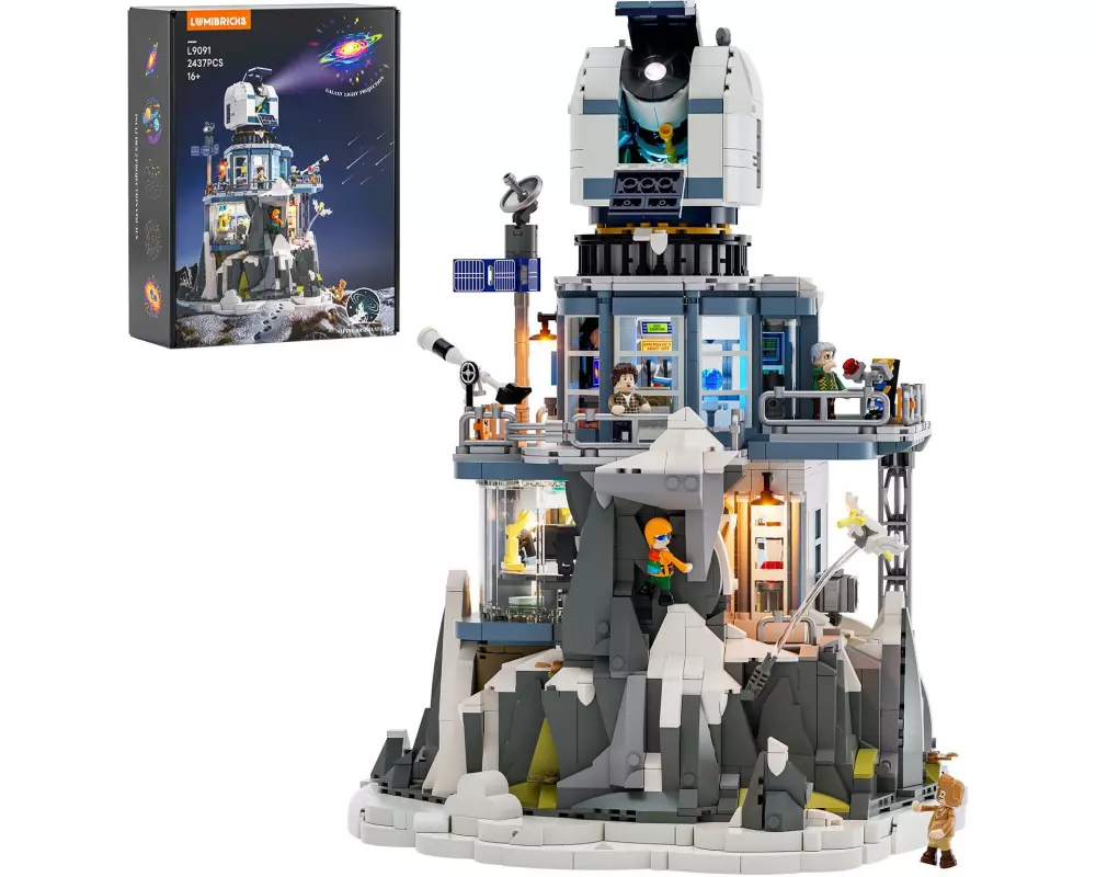 Lumibricks Bausteinmodell Alpenobservatorium mit Beleuchtung