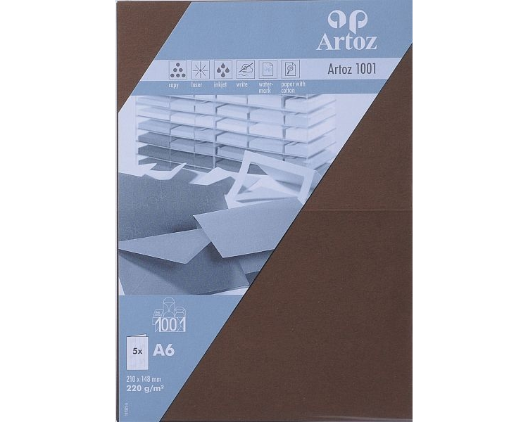 ARTOZ Karten 1001 A6 107322266 220g, braun 5 Blatt
