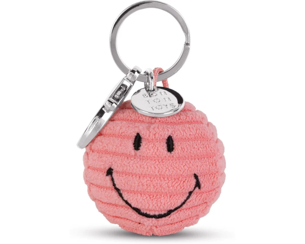 Bon Ton Toys Schlüsselanhänger Smiley ECO Kordsamt Pink 4.5 cm