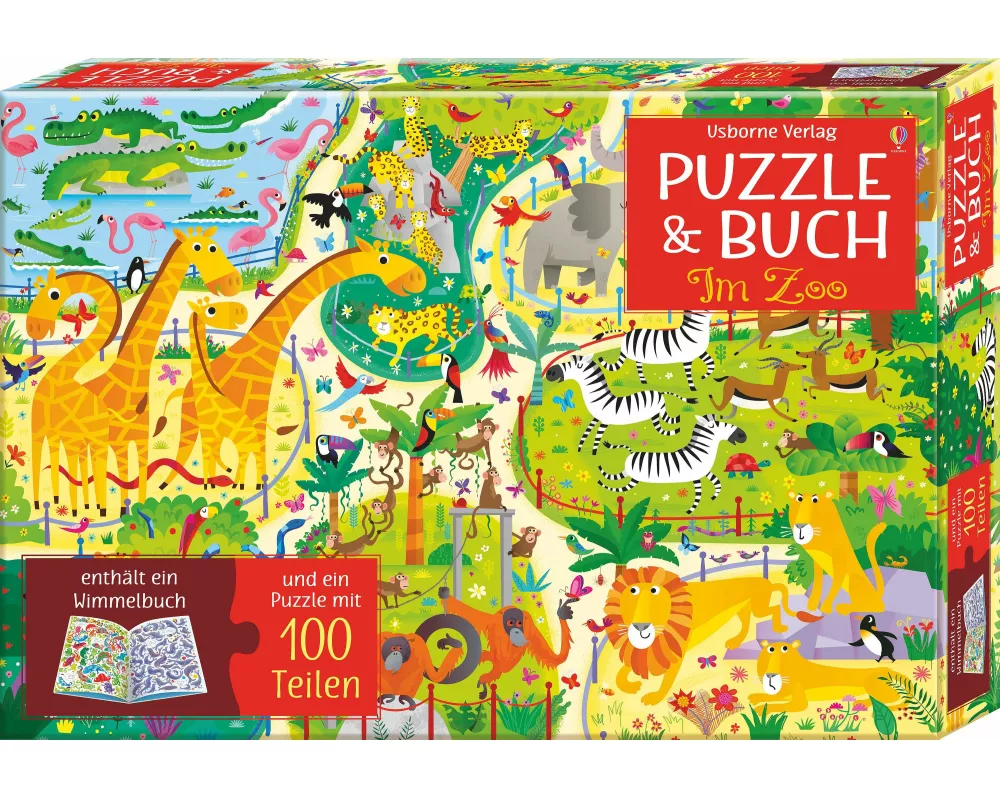 Puzzle & Buch: Im Zoo