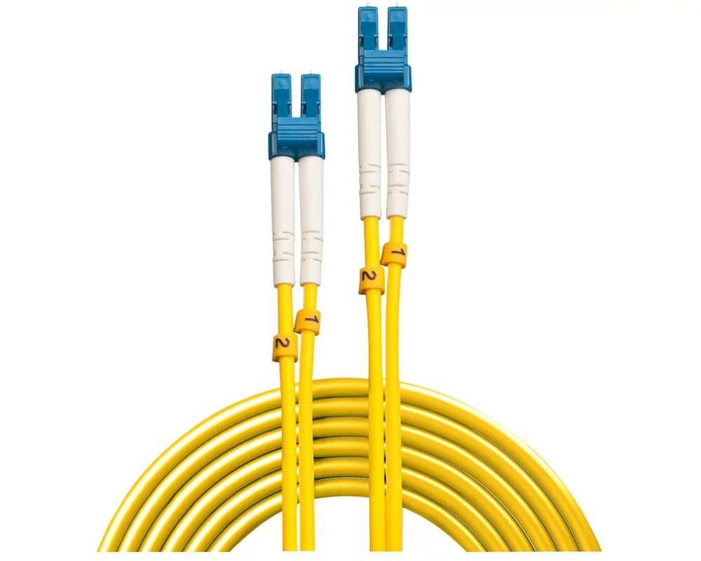 LINDY Fiber Optic Cable, OS2 , LC-LC , 20m, yellow, 9/125, Duplex, Singlemode, LWL