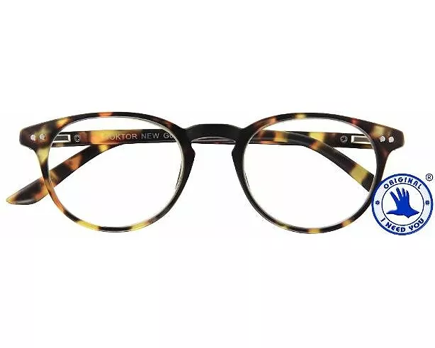 Brille. DOKTOR NEW, G65700, havanna, Kunststoffbrille im Etui, Federtechnik +3.50 dpt