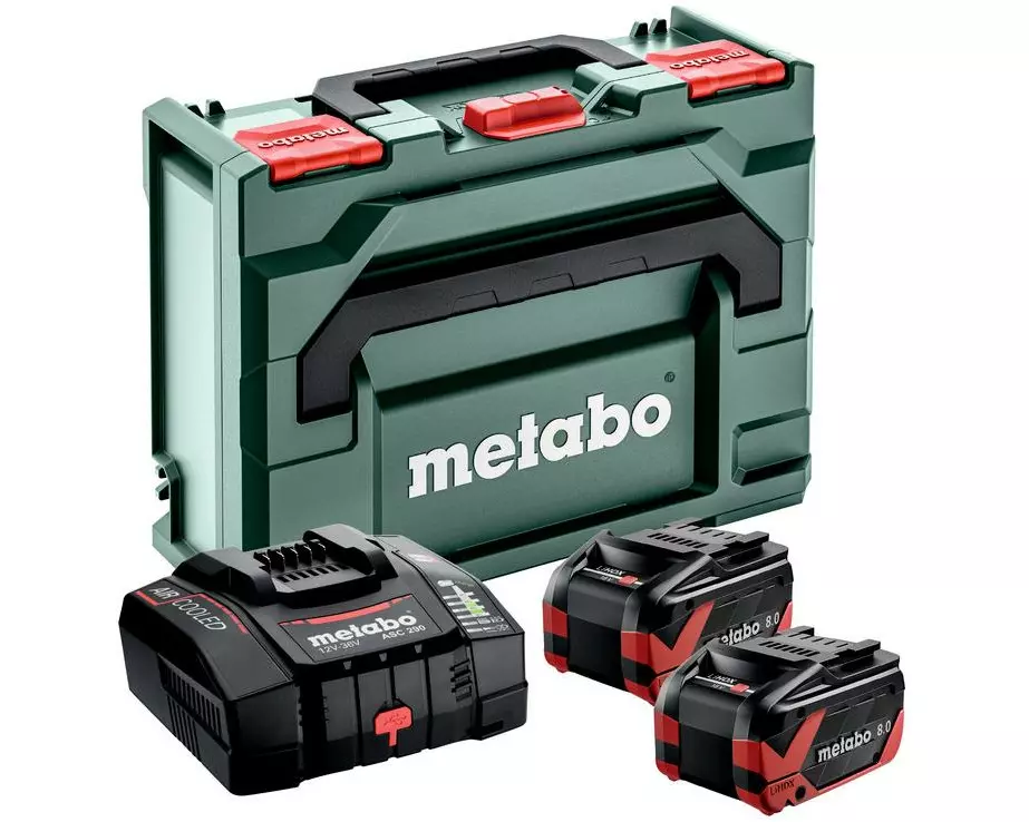 Metabo Basis-Set 2 x LiHDX 8.0 Ah + ASC 290 + metaBOX 145