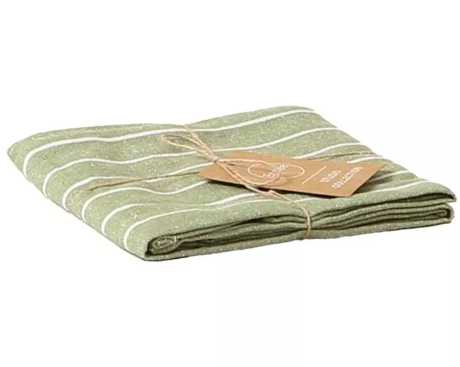 Esmée Geschirrtuch 50 x 70 cm, gestreift, Olivgrün