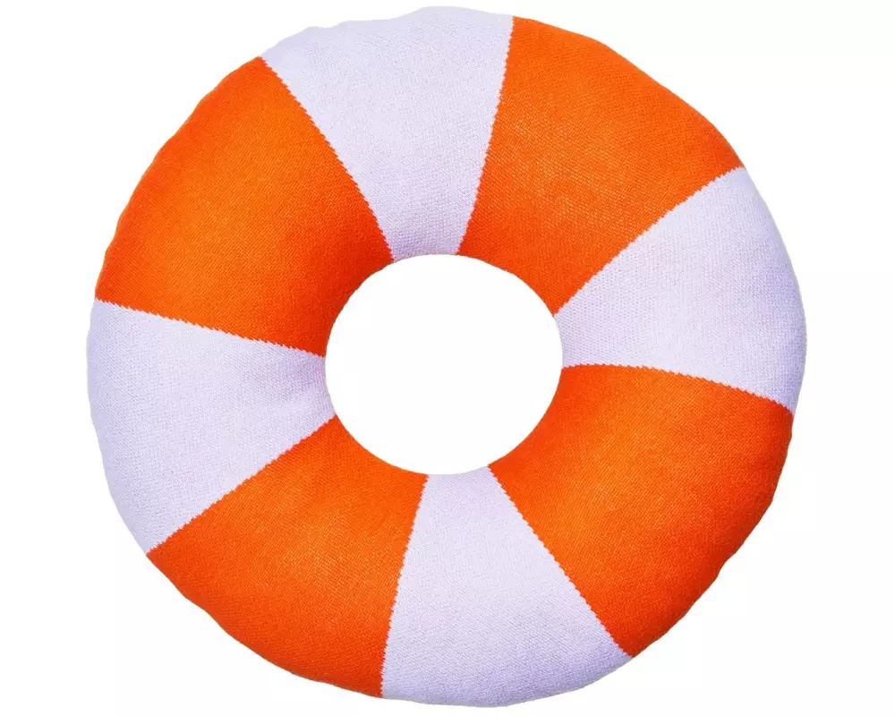 Chic Mic Gestricktes Baumwollkissen Donut Orange