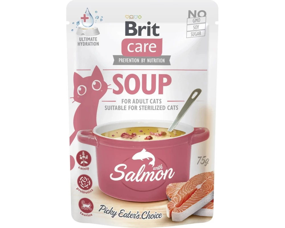 Brit Katzen-Snack Care Cat Soup with Salmon 15 x 75 g