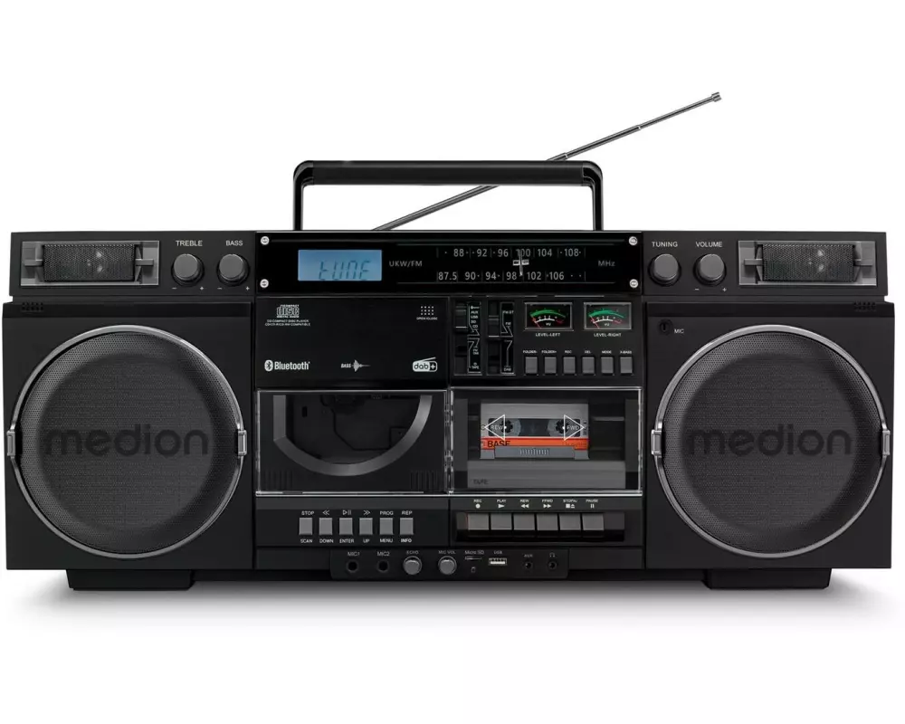 Medion Radio/CD-Player LIFE P66538 Retro-Boombox Schwarz