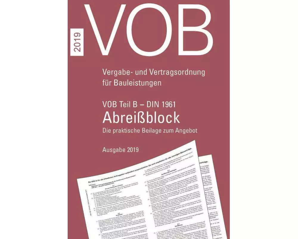VOB Teil B - DIN 1961 - Abreißblock