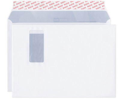 ELCO Couvert Office Fenster re. C4 74522.12 120g,hochweiss,Kleber 50 Stk.