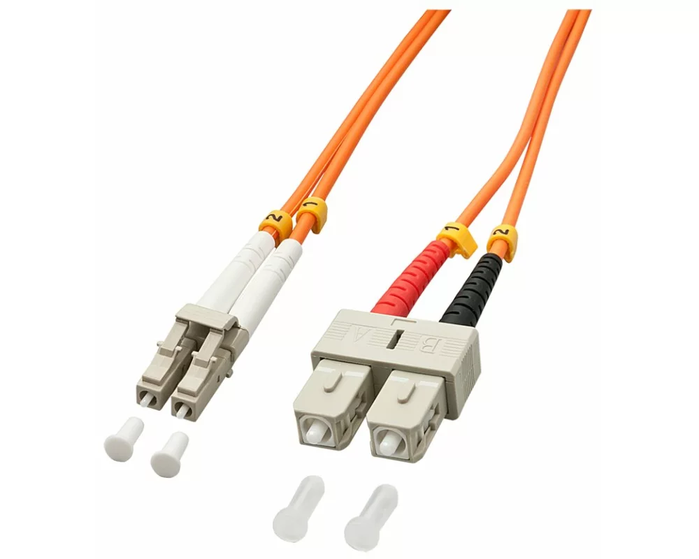 LINDY Fiber Optic Cable, OM2, LC-SC , 5m , orange , 50/125, Duplex, Multimode, LWL
