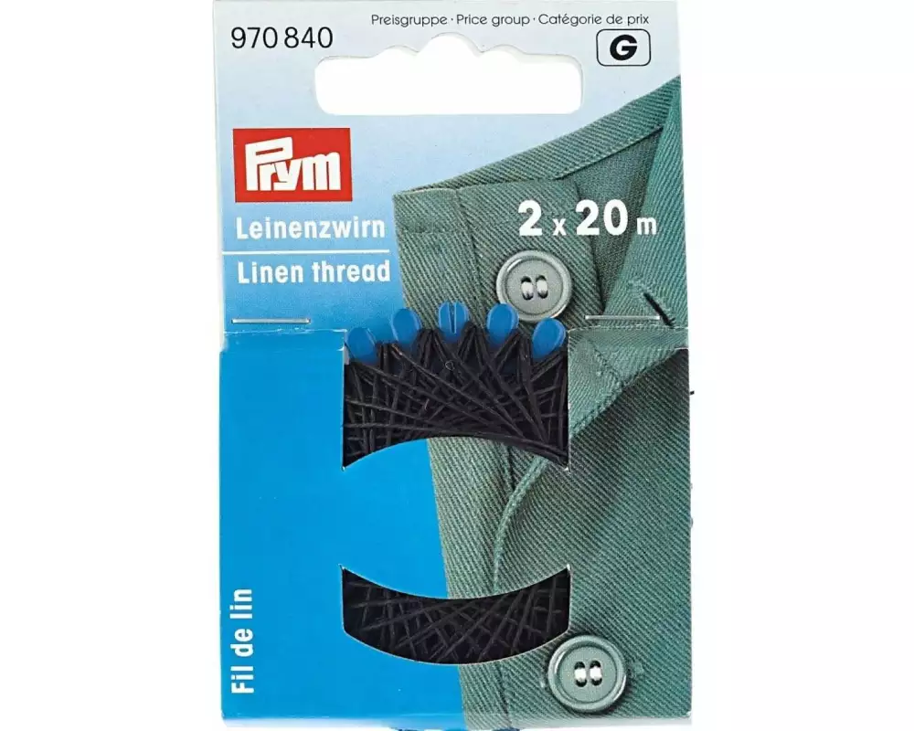 Prym Leinenzwirn 20 m, Schwarz