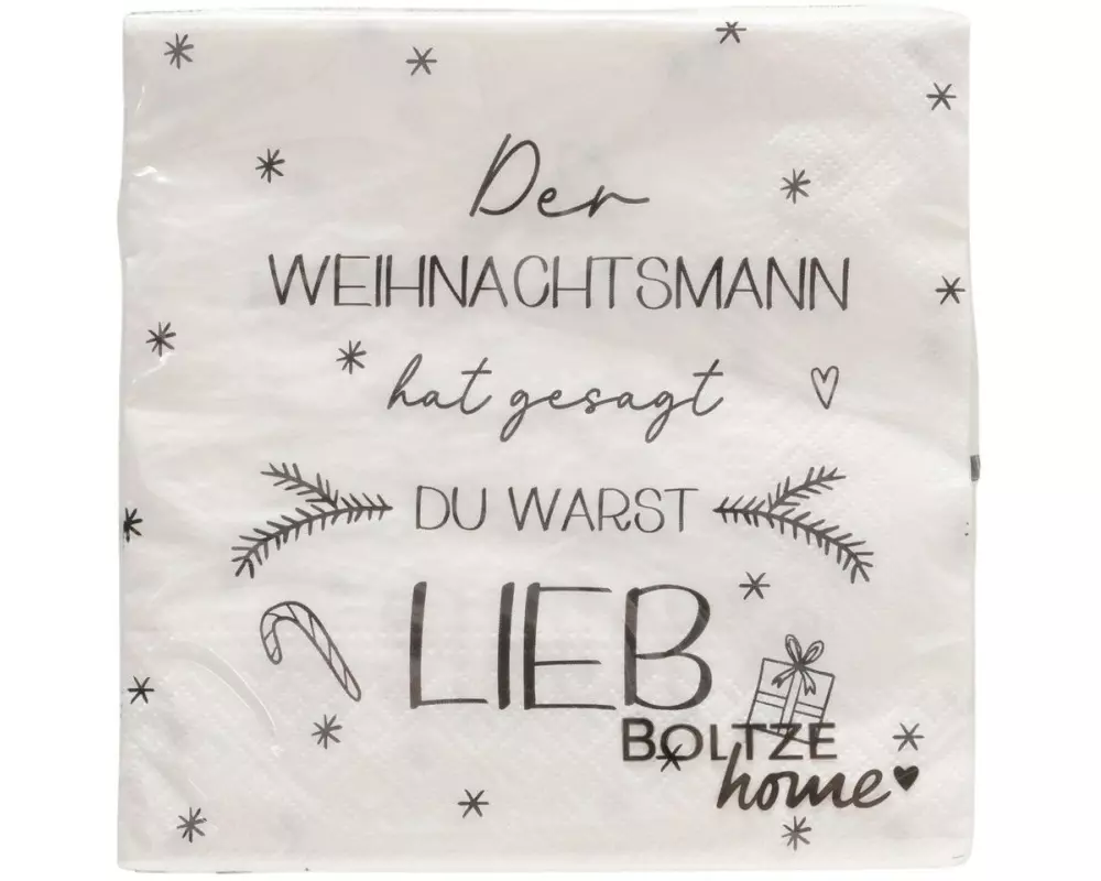 Boltze Servietten Weihnachtsmann 20 Stück, 16.5 x 16.5 cm