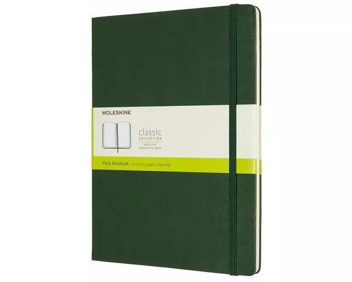Moleskine Notebook XL, Plain, Hard Cover, Myrtle Green