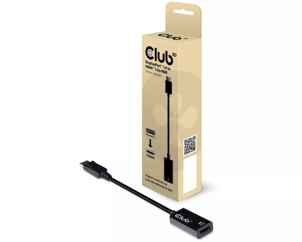 Club 3D Adapter DP 1.4 - HDMI 2.0 HDR, 4K aktiv