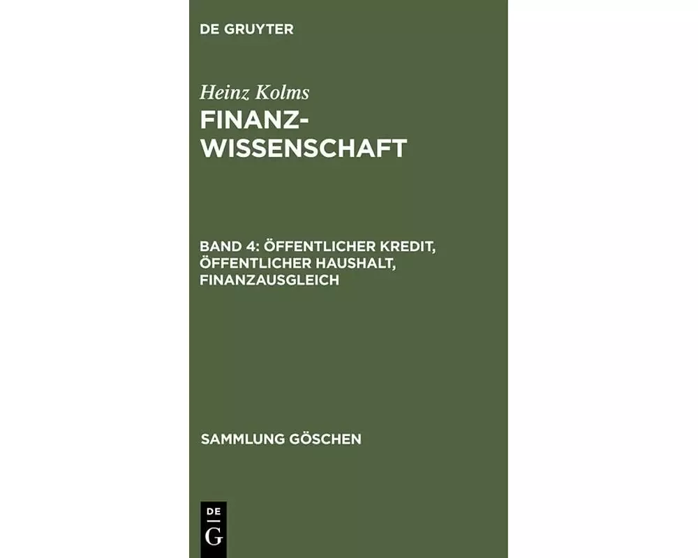 Öffentlicher Kredit, öffentlicher Haushalt, Finanzausgleich