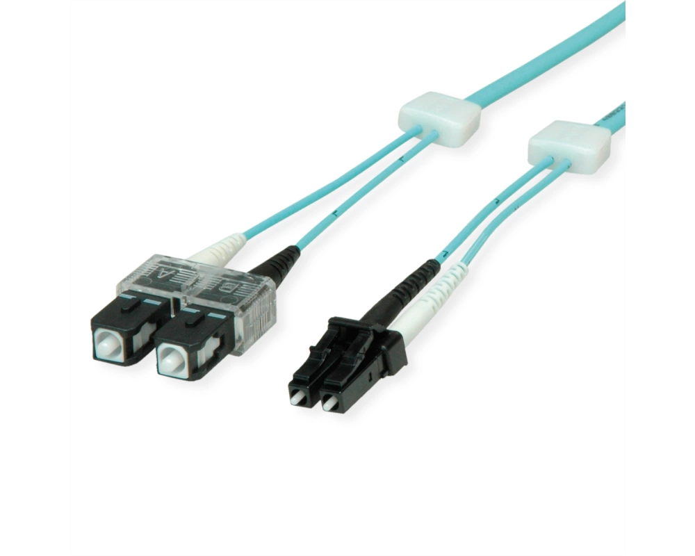EasyLan LWL-LED-Patchkabel duplex 50/125µm OM3, LC/SC, türkis, 3 m