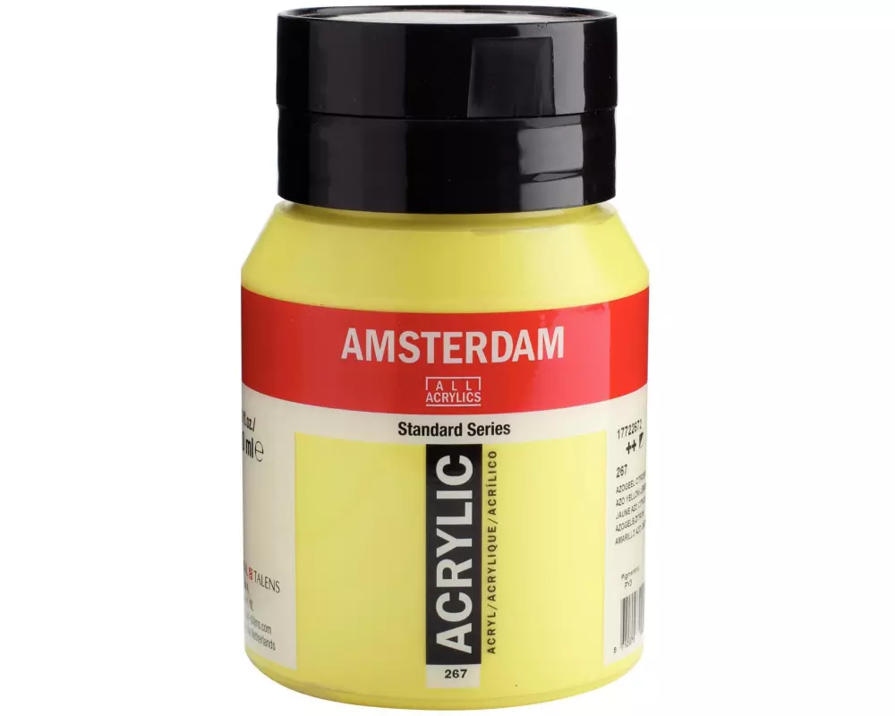 Amsterdam Acrylfarbe Standard 267 Azogelb zitron halbdeckend, 500 ml