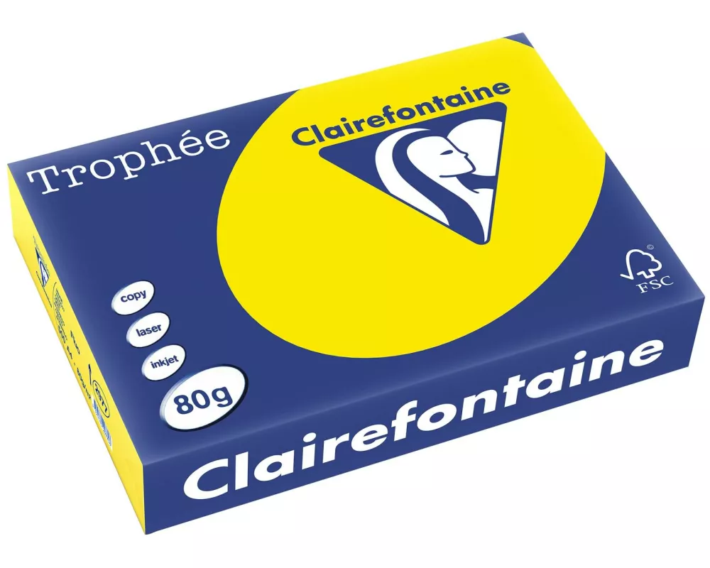 Clairefontaine Trophée A4, Neongelb, 80 g/m²,500