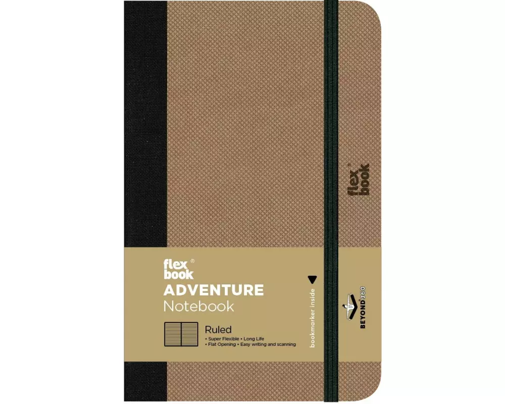 Flexbook Adventure Notebook 9 x 14 cm, Liniert, Camel