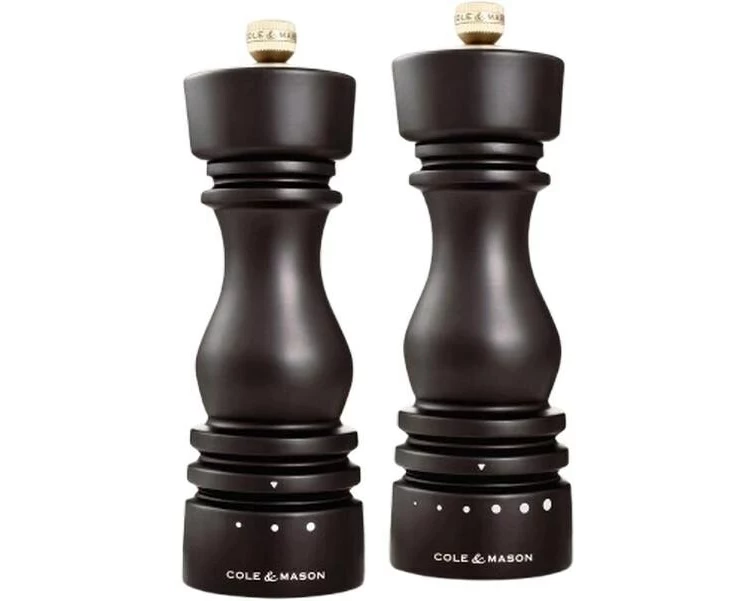 Cole&Mason Salz- und Pfeffermühle London 2 x 18 cm, Dunkelbraun