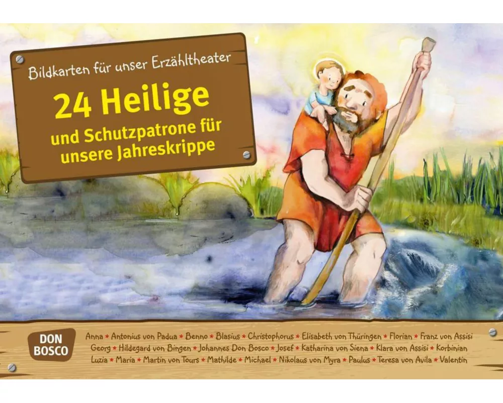 24 Heilige und Schutzpatrone für unsere Jahreskrippe. Kamishibai Bildkartenset