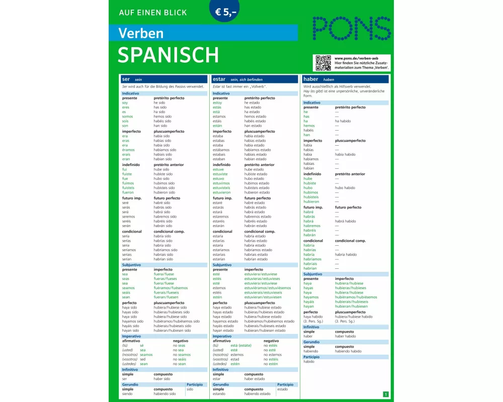 PONS Verben auf einen Blick Spanisch