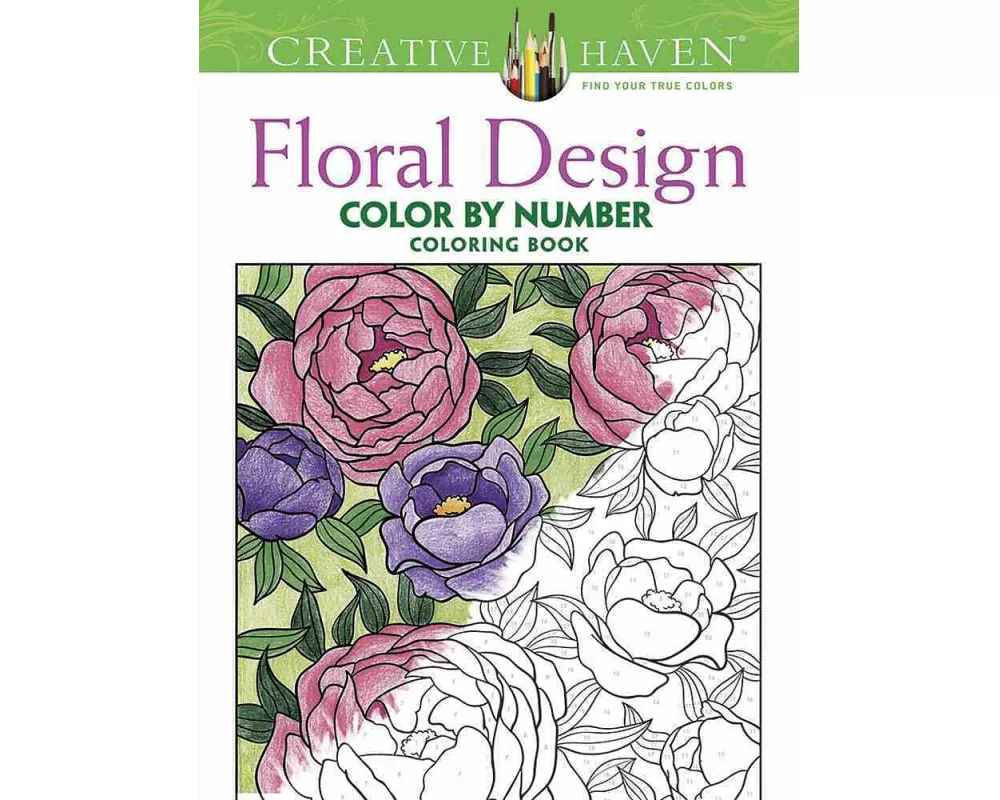 Creative Haven Floral Design Color by Number Coloring Book