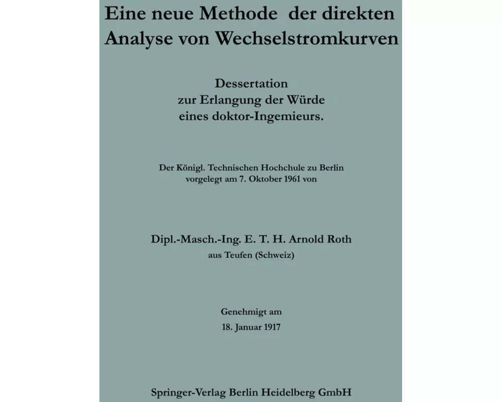 Eine neue Methode der direkten Analyse von Wechselstromkurven