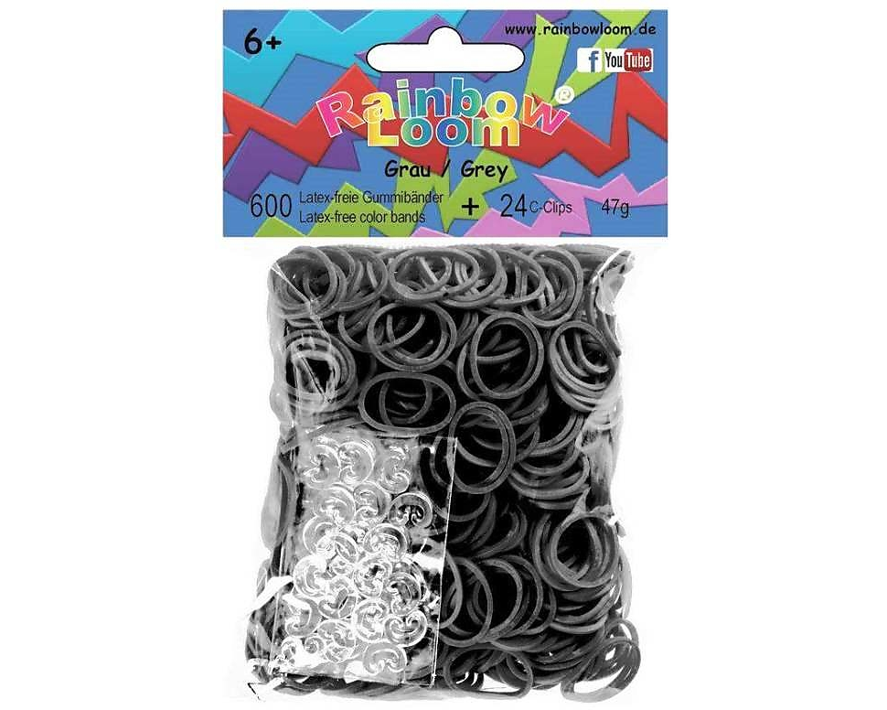 Rainbow Loom Gummibnder Grau Opaque