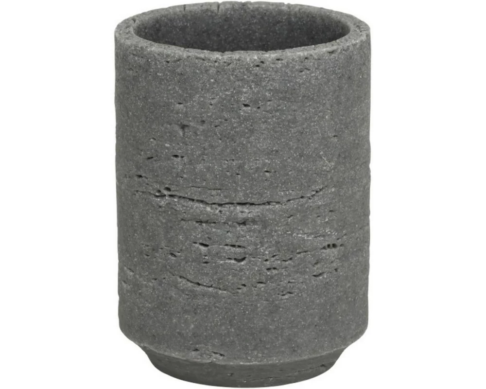 Wenko Zahnputzbecher Denia Polyresin Grau