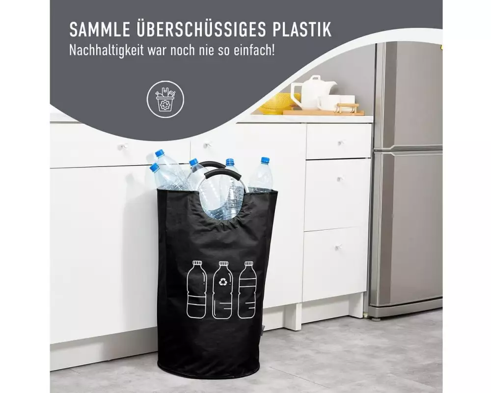 Hennez Recyclingtasche Pfand-Flaschensammler 82 l Schwarz