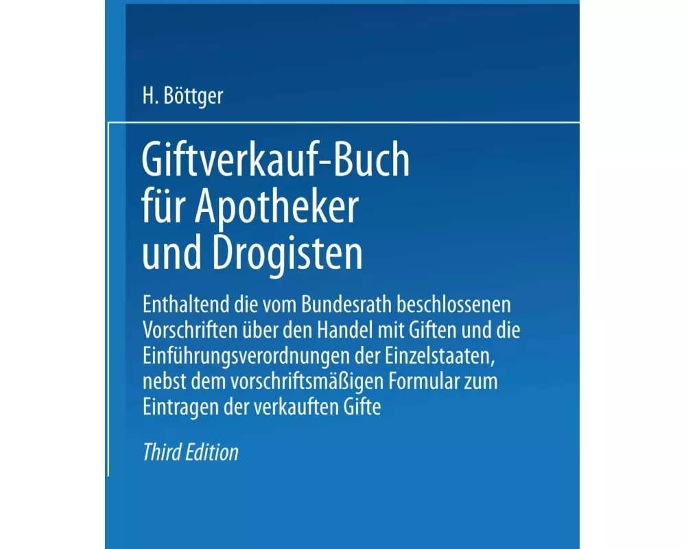 Giftverkauf-Buch für Apotheker und Drogisten